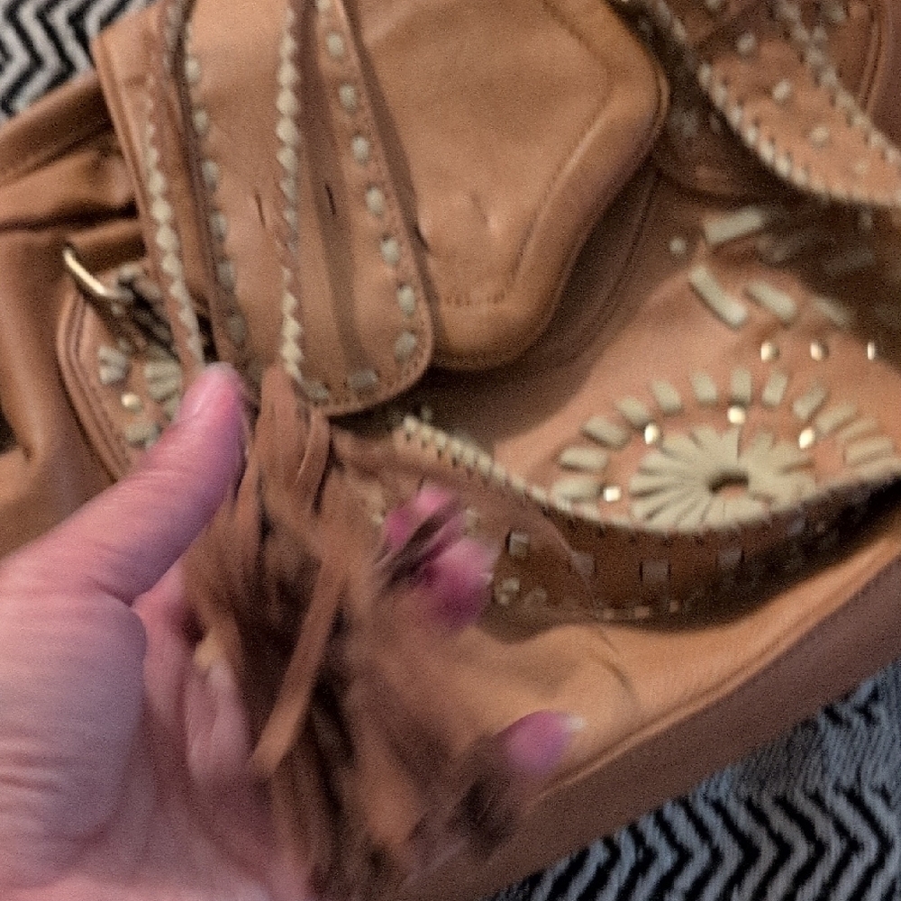 Nicole Lee Tan Shoulder Bag with Artisanal Craftsmanship - Picture 10 of 14